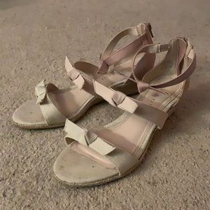 Small Pink Wedge Heels with Bows